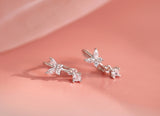 Christmas Gift Fashion Crystal Butterfly Charms Stud Earrings For Women Girls Wedding Party Jewelry Pendientes eh1032