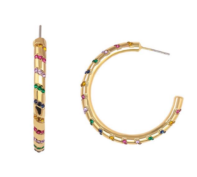 LISM Vintage Ethnic Enamel Small Hoop Earrings Geometric Statement Colorful Huggie Clip Earrings Fashion Jewelry Women Ear Cuff