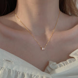 Christmas Gift New Sparkling Clavicle Shiny Rectangle Zircon Choker Exquisite CZ Pendant Necklace For Women Wedding Gift