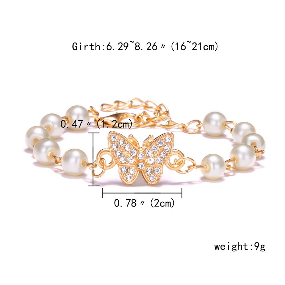 Christmas Gift Korean Fashion Star Starfish Cross Butterfly Angel Wings Charm Imitation Pearl Bracelet For Women Jewelry Summer Beach Style