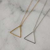 Christmas Gift Simple Gold Triangle Pendant Necklace For Women Vintage Sweater Long Chain Necklaces collares mujer moda 2023 Jewelry Gifts