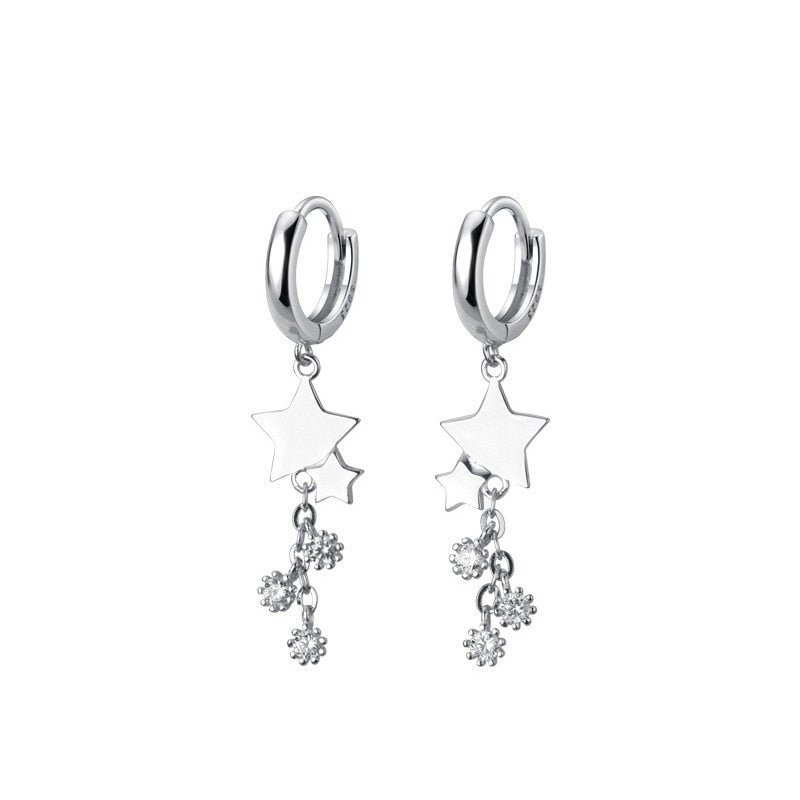 Christmas Gift Tassel Star Bead Stud Earrings For Women Girl Elegant Party Wedding Jewelry Prevent Allergy eh604