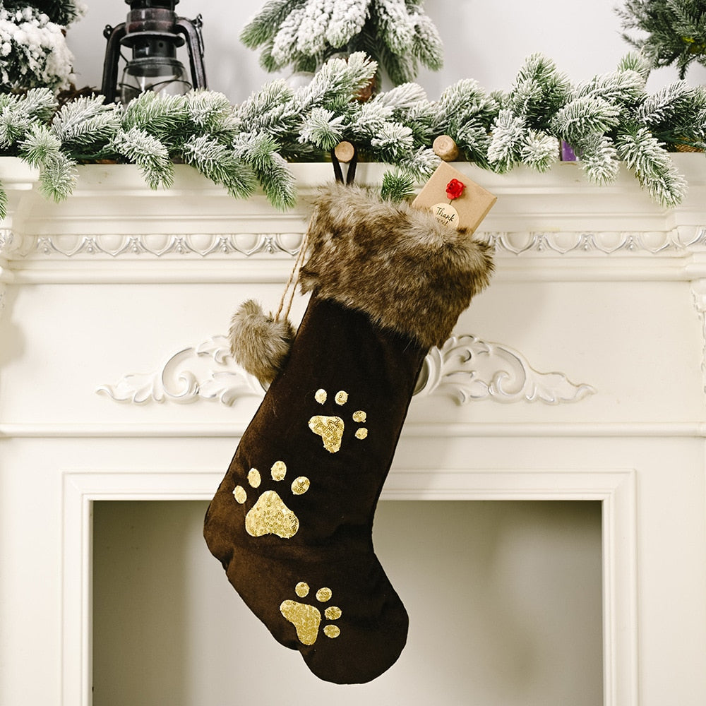 Christmas Gift Christmas Stockings White Stamping Gold Snowflake Xmas Ornaments Christmas Pendant Christmas Tree Decorations Noel Gift Socks