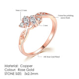 Aveuri Ring For Women Simple Style Cubic Zirconia Wedding Ring Light Gold Color Fashion Jewelry KBR103