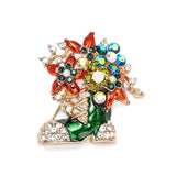 Christmas Gift Fashion Christmas Pins Gifts Christmas Bells Wreath Snowflake Star Crystal Brooches for Women Colorful New Year Brooch