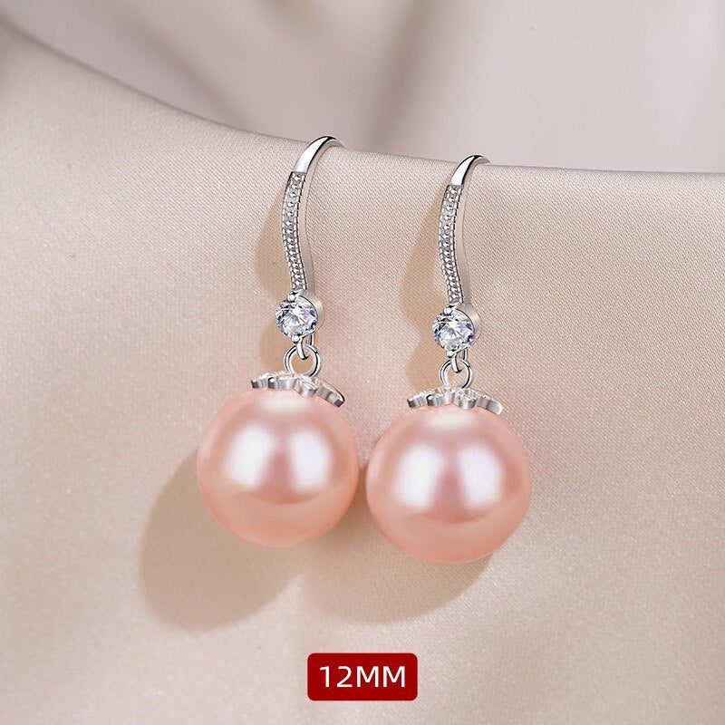 New Pearl Drop Earrings White Pink Color for Women Temperament Female Earrings Wedding Gift Fashion Jewelry