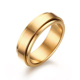 Personalized Basic Spinner Ring Men's Wedding Brands Stainless Steel Rotatable 6mm 8mm Male Anel Stylish Punk Alliance