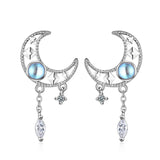 Christmas Gift Fashion Tassel Moonstone Moon Earrings For Women Jewelry Pendientes Trendy eh1397