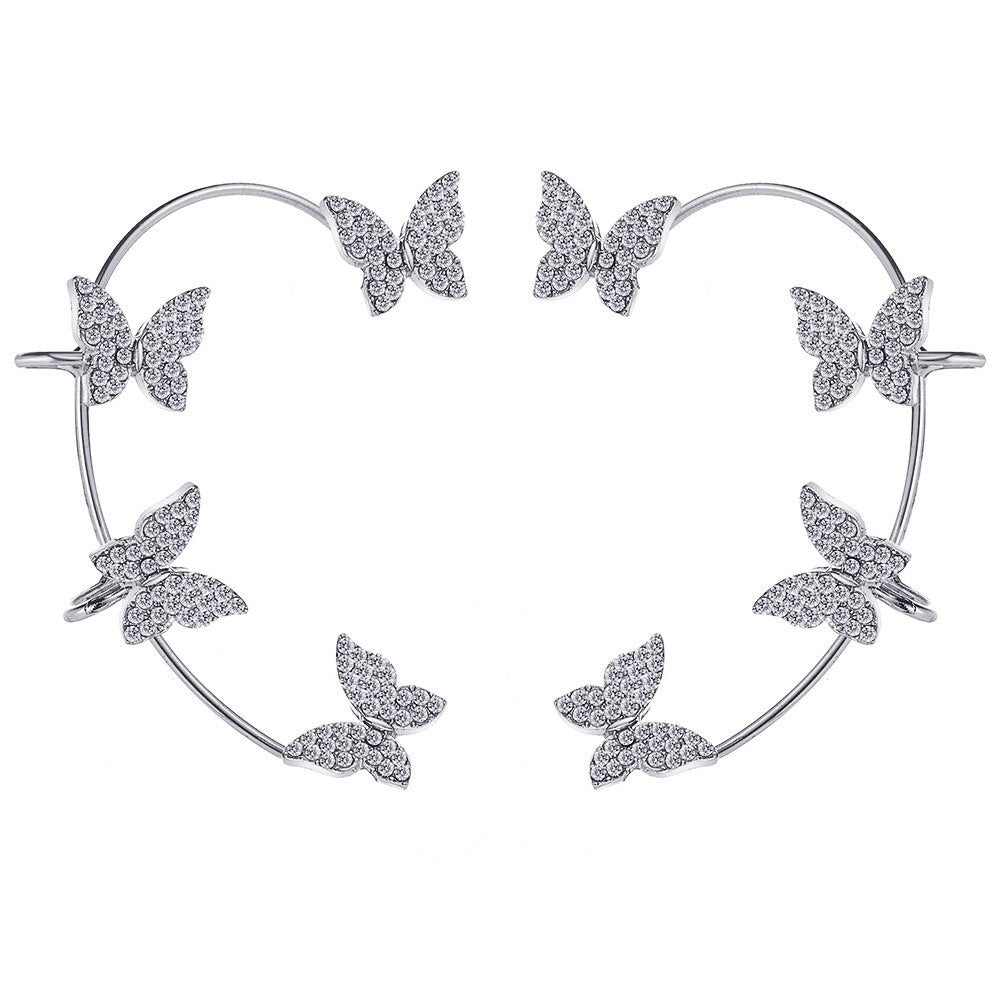 Butterfly Ear Clip No Piercing Ear Cuff for Women Girls Ear-hook Party Earring Valentines Day Gift  AM4004