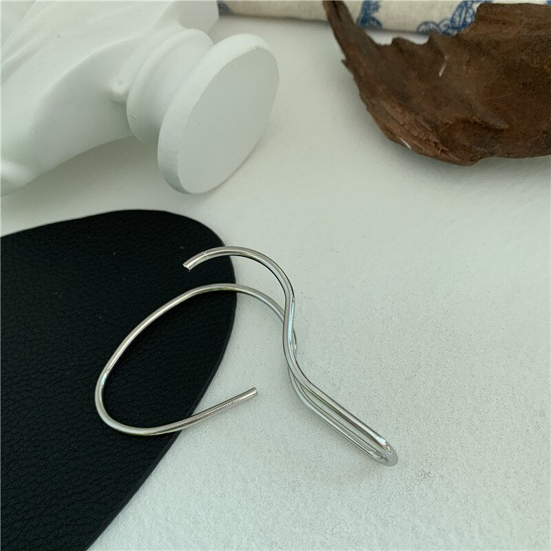 AVEURI 2023 Fashion Minimalism Ear Cuffs Clip Metal Earrings For Women No Piercing Fake Cartilage Earrings For Women Gifts