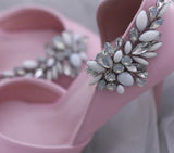 Aveuri lot Removable Bride High Heel Clip Rhinestone Wedding Shoes Buckle Women Decoration Pearls Floral Bead Shoe Clips