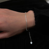Trendy 925 Sterling Silver Sparkling Gypsophila Adjustable Bracelet Women Fashion Fine Jewelry for Wedding Gift Accessories