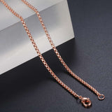 prom accessories prom accessories Aveuri Graduation gifts Fashion Simple 2mm Round Box Chain Necklaces For Women Men Stainless Steel Never Fade Rose Gold Color Tone Solid Metal KN555A