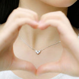 Christmas Gift Elegant Diamond Heart-shaped Gold Color Necklace Shiny Zircon Choker Wedding Gift For Women Fine Jewelry