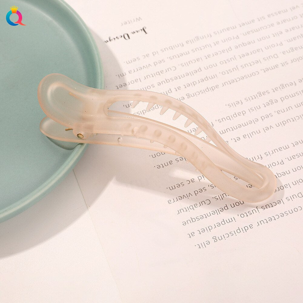 Aveuri Back to school Korean Solid Color Hair Clips Acrylic Hair Claws Hairpins Barrette Crab Elegant Ponytail Clip For Women Girls Hair Accessories