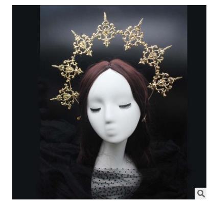 DIY Material package Gothic Halo Crown Headband Gorgeous Vintage Church Mary Baroque Tiara Headwear Lolita Virgin Headpiece