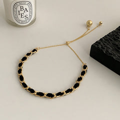 Christmas Gift 2023 New Design Sense Black Cloth Winding Metal Chain Clavicle Chain Fashion Gothic Girl's Sexy Hanging Ball Necklace For Woman