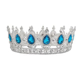 Aveuri Large Crown Round Tiara Hairband Headpiece Wedding Hair Accessories for Women Jewelry Engagement Headdress Queen Crowns YQ20