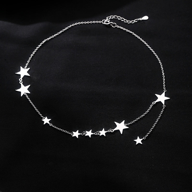 Christmas Gift Tassel Star Charm Pendant Choker Necklace Fine Jewelry For Women Jewelry dz661