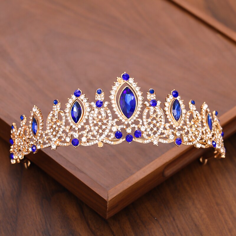 Bridal Crown And Tiara Headpiece Gold Silver Color Rhinestone Crystal Diadem Queen Crown Princess Tiaras Wedding Hair Jewelry