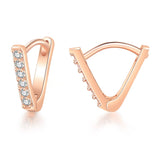 Aveuri  Simple Geometry Stud Earrings For Women OL Mini Zircon Silver Color Allergy Free Daily Gift Fashion Jewelry KAE326
