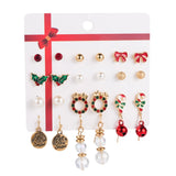Christmas Gift New Trend Christmas Earring Set Female Winter Snowflake Tree Snowman Bell Earring Fashion Christmas Ball Earring Jewelry Gift