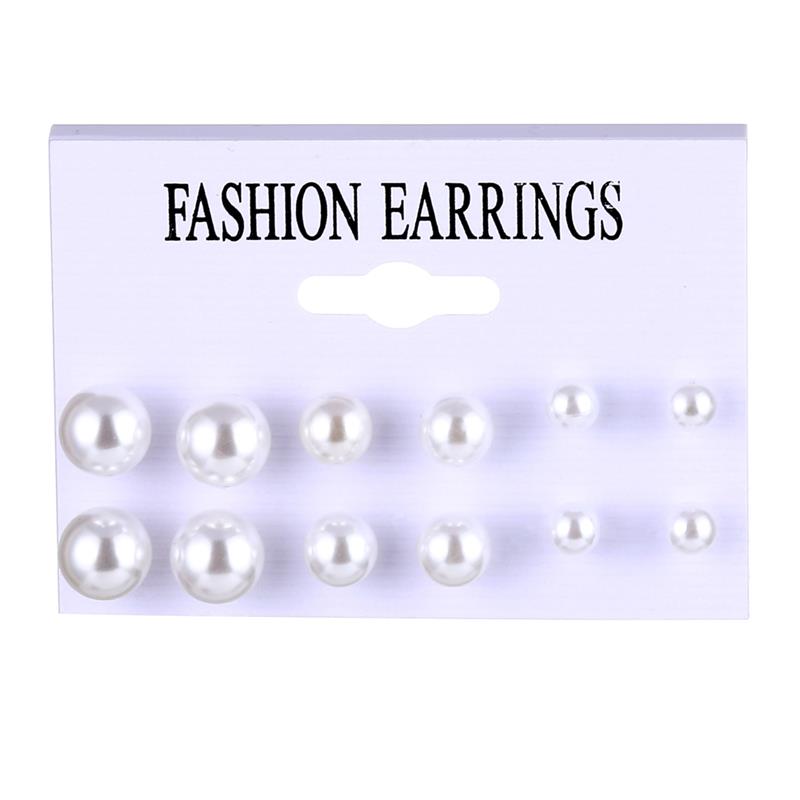 Aveuri White Simulated bead Earrings Set For Women On Ear Ball Stud Earrings Bijouteria brincos Jewelry Accessories Wholesale