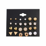 Aveuri 2023 Fashion Women's Earrings Set Korean Geometric Stud Earrings for Women Korean Gold Metal bead  Earring Trend Jewelry