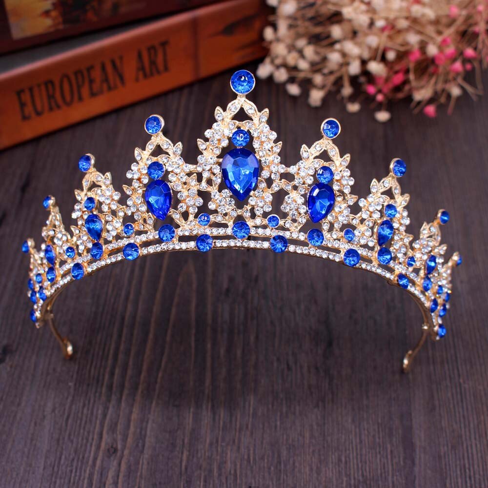 Aveuri Christmas Gift Vintage Baroque Headbands Crystal Luxury Tiaras Crowns Bride Headpieces Bridal Hair Jewelry for Women Wedding Hair Accessories