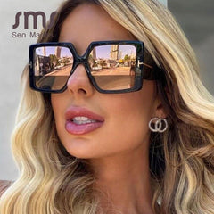 Aveuri Classic Oversized Square Sunglasses Women New Fashion Black Leopard Sun Glasses Female Gradient Vintage Big Shades UV400