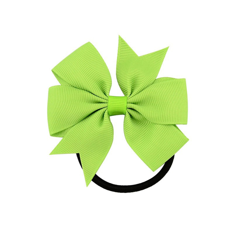 Back to school 2023 AVEURI Candy Colour Girl Bow-Knot Grosgrain Ribbon Hair Ring Female Rubber Band Elastic Hair Bands Bows Girl's Headware