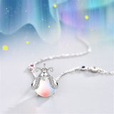 Christmas Gift alloy Adjustable Chain Moonstone Insect Charm Necklace Pendant Jewelry For Women Wedding Choker dz176