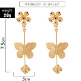 Aveuri Elegant Pretty Flowers Dangle Earrings for Women Fashion Lovely Butterfly Drop Earrings Jewelry Accessories 9140
