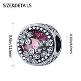 New Silver Color Fits Original Pandach Bracelet Necklace Round Beads flower pattern plata de ley Charms Bead Women DIY Jewelry