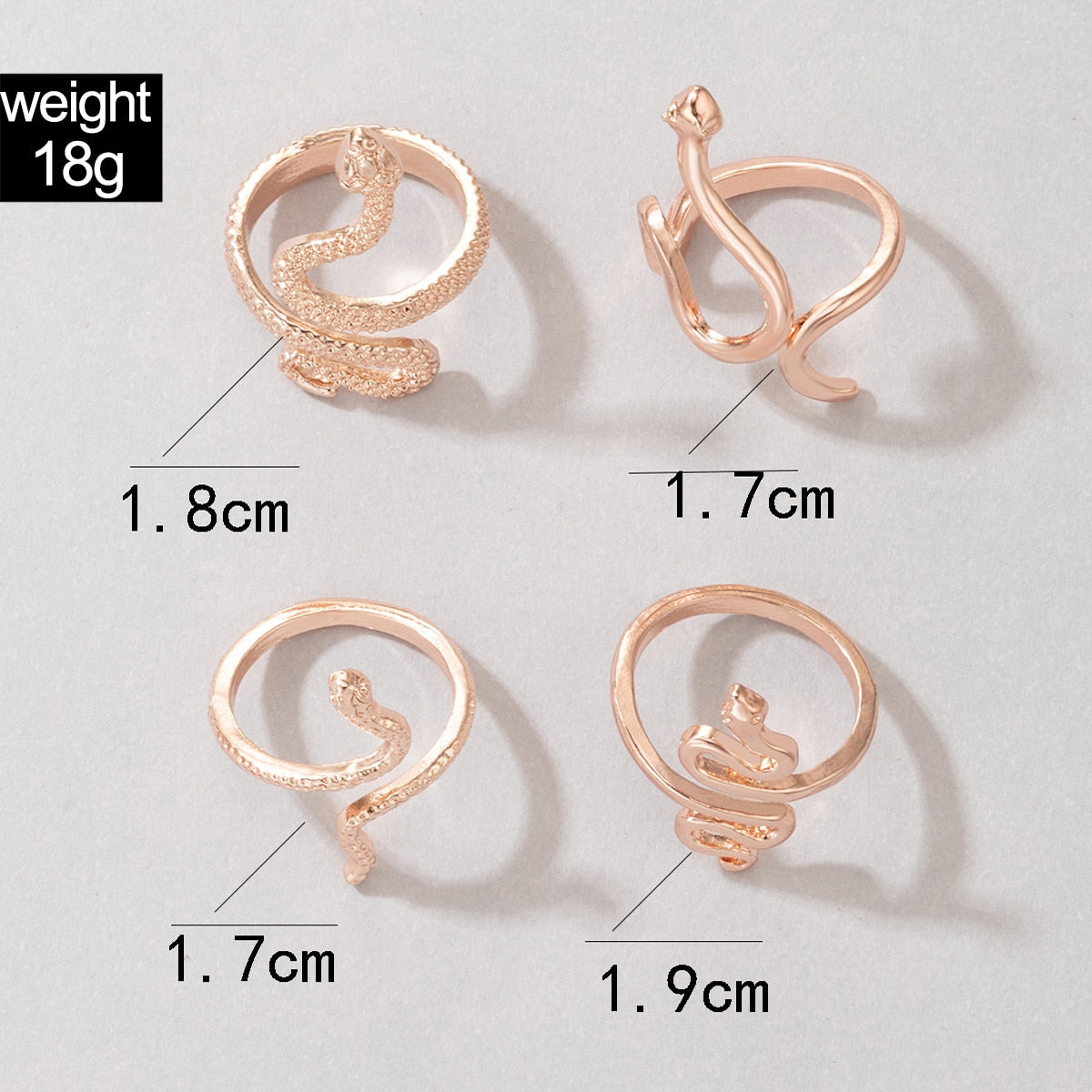 Tocona 4pcs/sets Punk Snake Ring Sets for Women Men Charms Silver Color Alloy Metal Opening Ring Party Jewelry кольца 18866