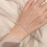 Aveuri Christmas Gift Fashion Link Chain Flower Charm Bracelet &Bangle For Women Wedding Jewelry Hypoallergenic SL113