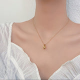 Aveuri Ins Simple Necklace Water Drop Pendant Fashion Choker For Women Gold Color Clavicle Link Chain Necklace Trendy Jewelry