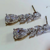 Aveuri  Women Drop Earring Wedding Band Jewelry Leave&Water Drop Shape Earring AAA Cubic Zirconia New Fashion Bridal Accessories