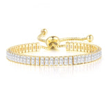 Aveuri Kpop Women's Tennis Bracelet Luxury 2.5*5 mm Multicolor Zircon Bracelets For Women Wholesale Adjustable Jewelry DZH009