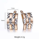 Trendsmax Cut Rectangle Girls Womens Stud Earrings 585 Rose Gold Geometric Snap Closure Trend Unusual Earring Fashion 2023 GE71
