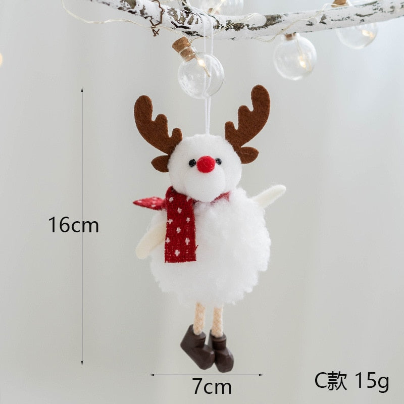 Christmas Gift 2021 Christmas Doll Angel Pendant Santa Claus Snowman Doll Oranments Kids Gift Xmas Tree Decor Merry Christmas Decor for Home