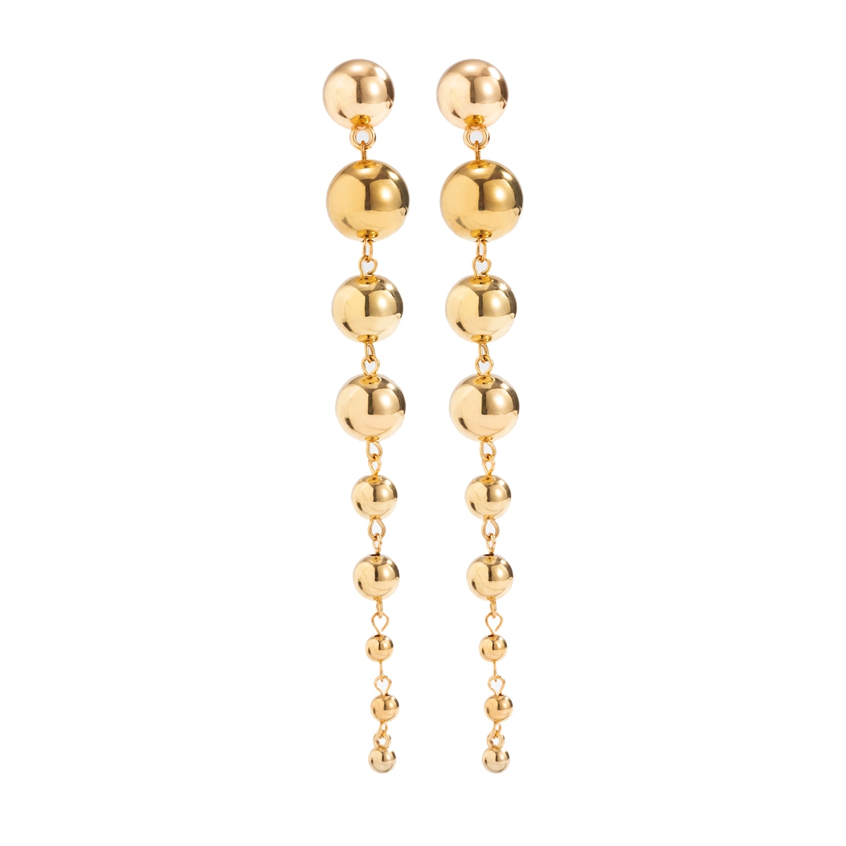 Aveuri CCB Material Beads Drop Earrings for Women Fashion Gold/Silver Color Long Dangle Earrings Trendy Jewelry 2023 Fashionable