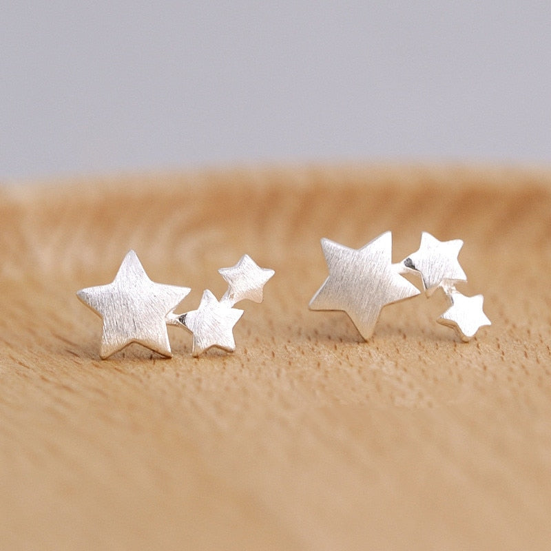 Christmas Gift Fashion Silver Color Hypoallergenic Star Stud Earrings for Women Elegant Wedding Jewelry pendientes Brincos eh907