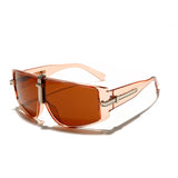 Aveuri Vintage Goggle Sunglasses Women 2022 Luxury Steampunk Sun Glasses For Men Eyewear Fashion Large Frames Clear Lens Shades UV400