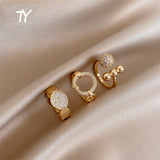 Christmas Gift 2023 New Classic Zircon Circle Open Ring For Woman Sexy Finger Accessories Fashion Korean Jewelry Wedding Party Unusual Rings