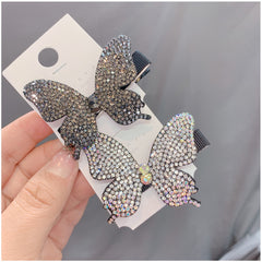 Aveuri 2022 Super Fairy Full Diamond Butterfly Hairpin Simple Side Clip Bangs Clip Hair Card Headdress Duckbill Clip Hair Jewelry