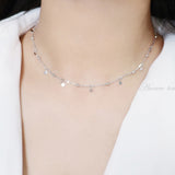 Choker Necklaces for Women Real 925 Sterling Silver Geometric irregular Round Necklaces Clavicle Chain Cute Jewelry Accessories