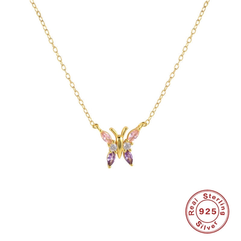 Aveuri 925 Silver Colorful Zircon Ice Cream Necklace For Women 2023 Jewelry On The Neck Chain Choker Clavicle Mujer Collares Gifts