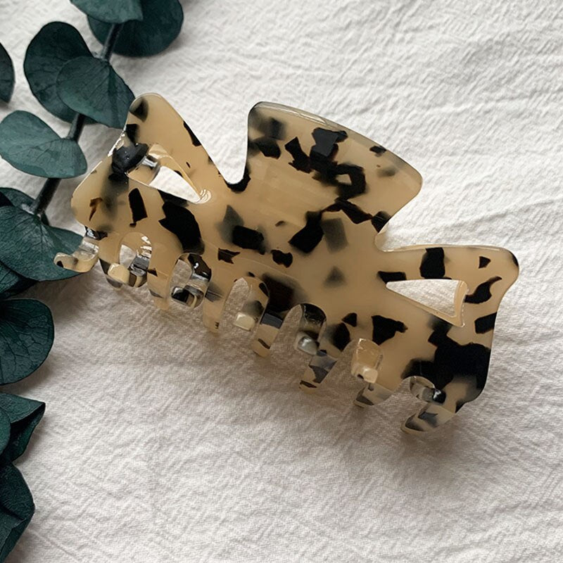 Aveuri Back to school High Quality Geometric Acetate Hair Claws Large Square Hair Crabs Clip Leopard Grain Hair Clamps For Women Hair Accessories