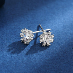 Christmas Gift Earring Luxury Female  Zircon Stone Earrings Fine Jewelry Vintage Double Stud Earrings For Women